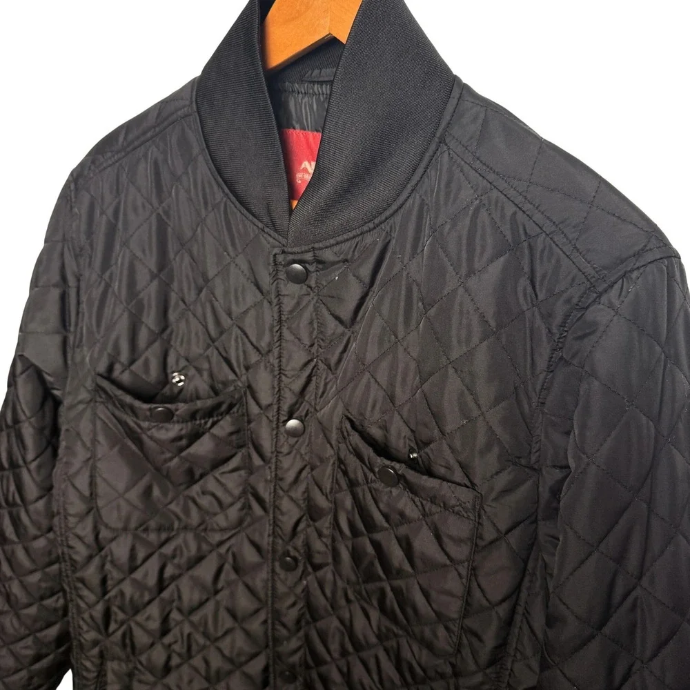 Arizona Jean Mens Bomber Jacket M Quilted Black Snap Outdoor Rugged Fall Layer